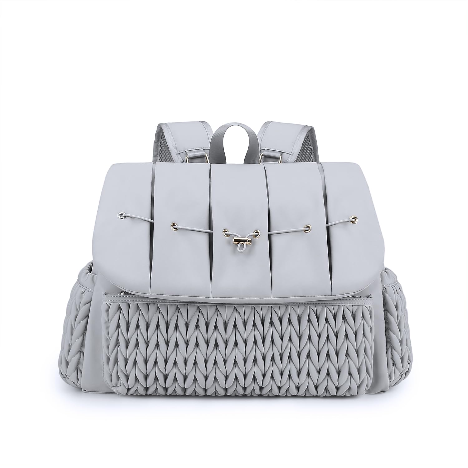 Lmbabter diaper bag backpack grey front view highlights large capacity for essentials