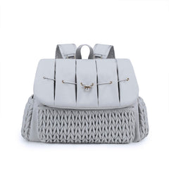Lmbabter diaper bag backpack grey front view highlights large capacity for essentials