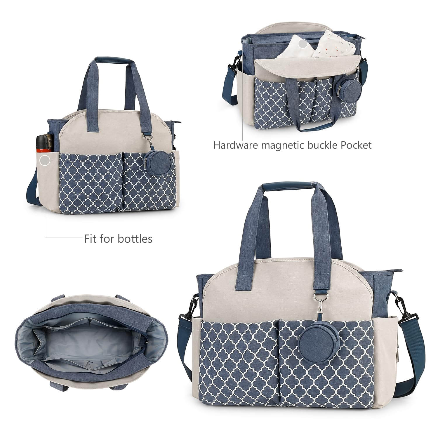 Lmbabter diaper bag tote backpack-conversion for growing family needs