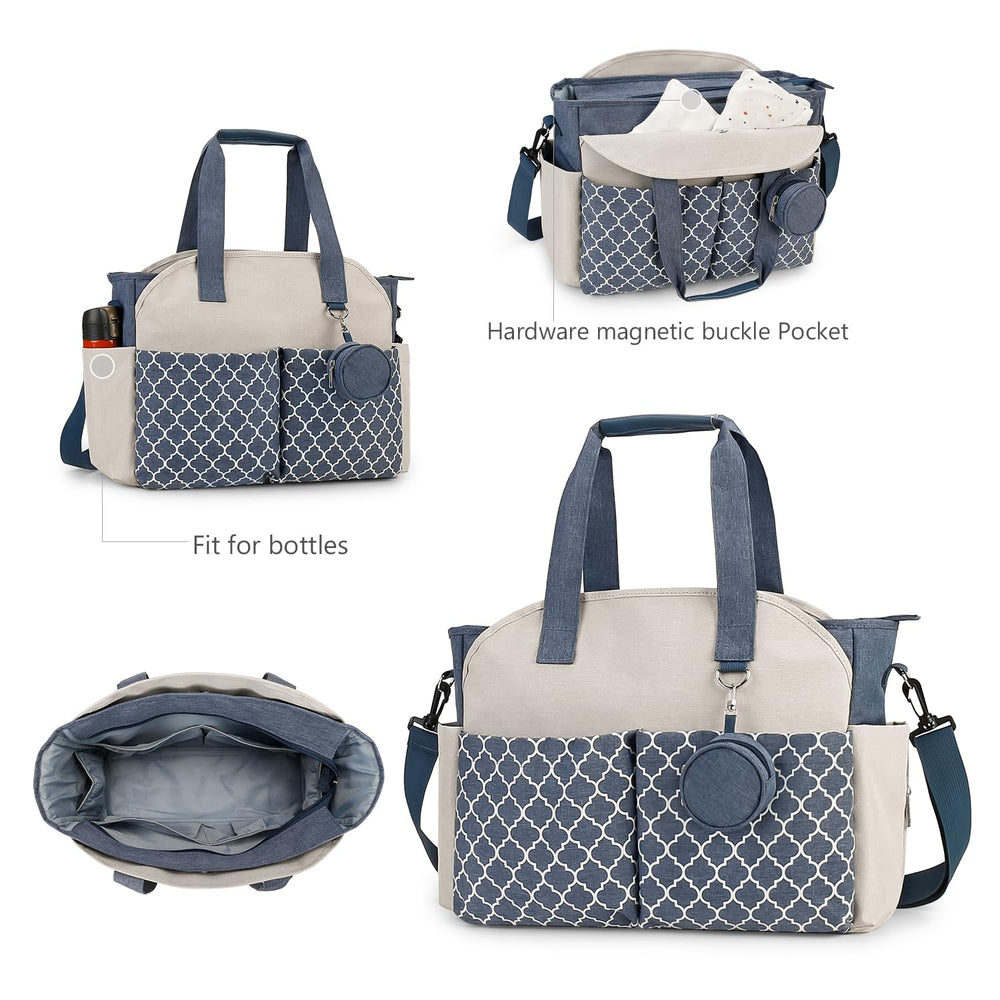 Lmbabter diaper bag tote backpack-conversion for growing family needs