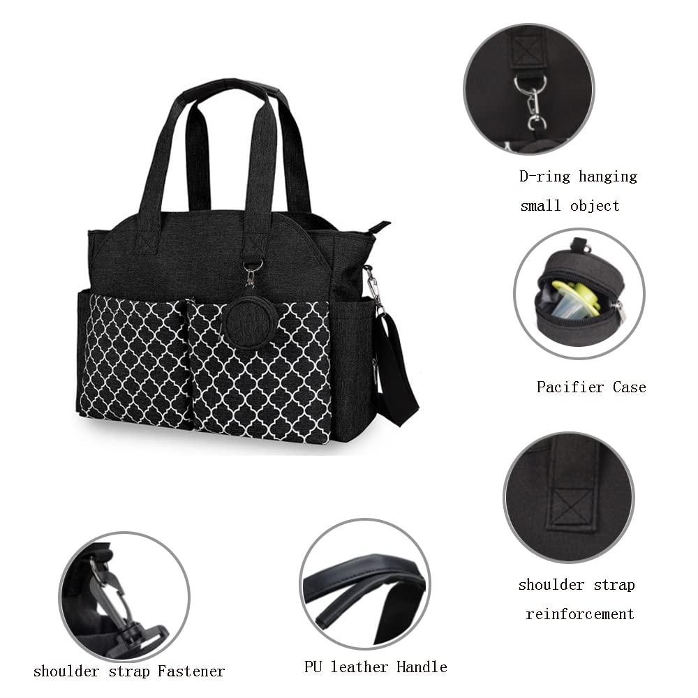 Lmbabter diaper bag tote convertible to backpack or cross-body