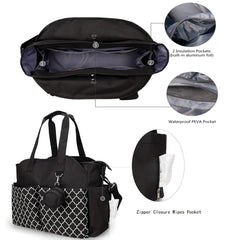 Lmbabter diaper bag tote insulated pockets keeping bottles warm
