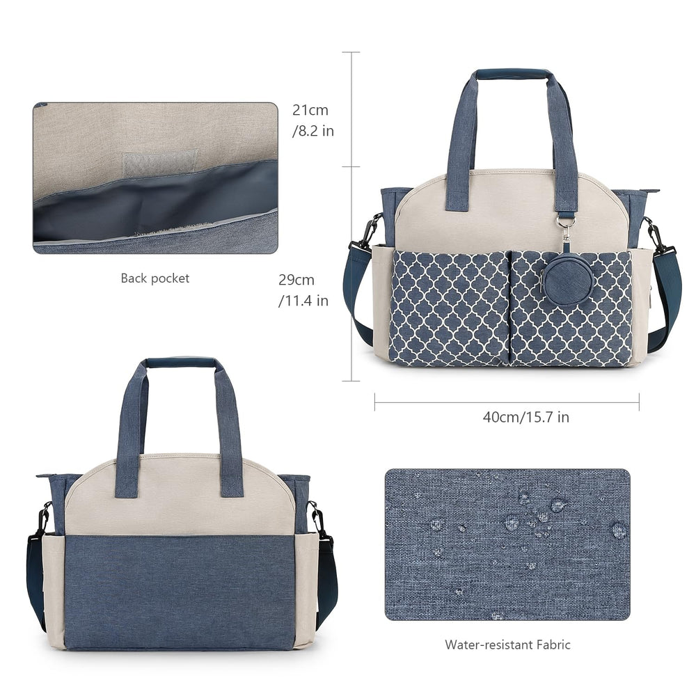 Lmbabter diaper bag tote polyester waterproof material ensures durability and easy wipe-down