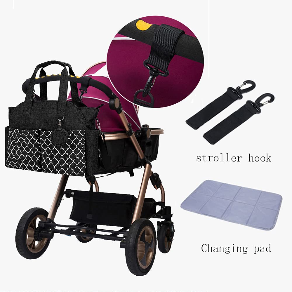 Lmbabter diaper bag tote waterproof fabric ready for travel