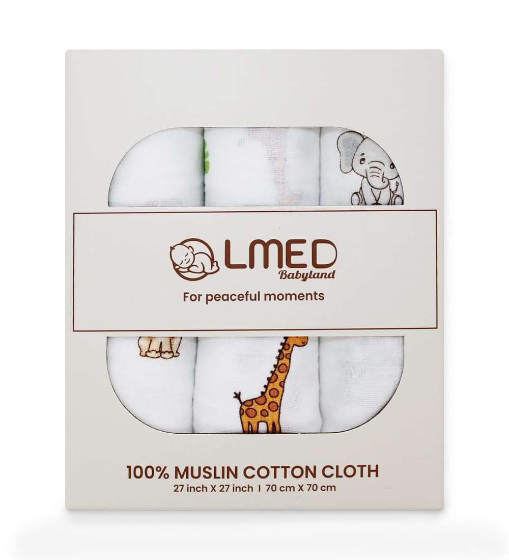 LMED Babyland muslin closeup shows ultra-soft fabric ideal for feeding and burping.