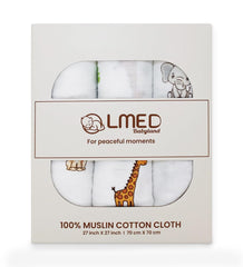 LMED Babyland muslin closeup shows ultra-soft fabric ideal for feeding and burping.