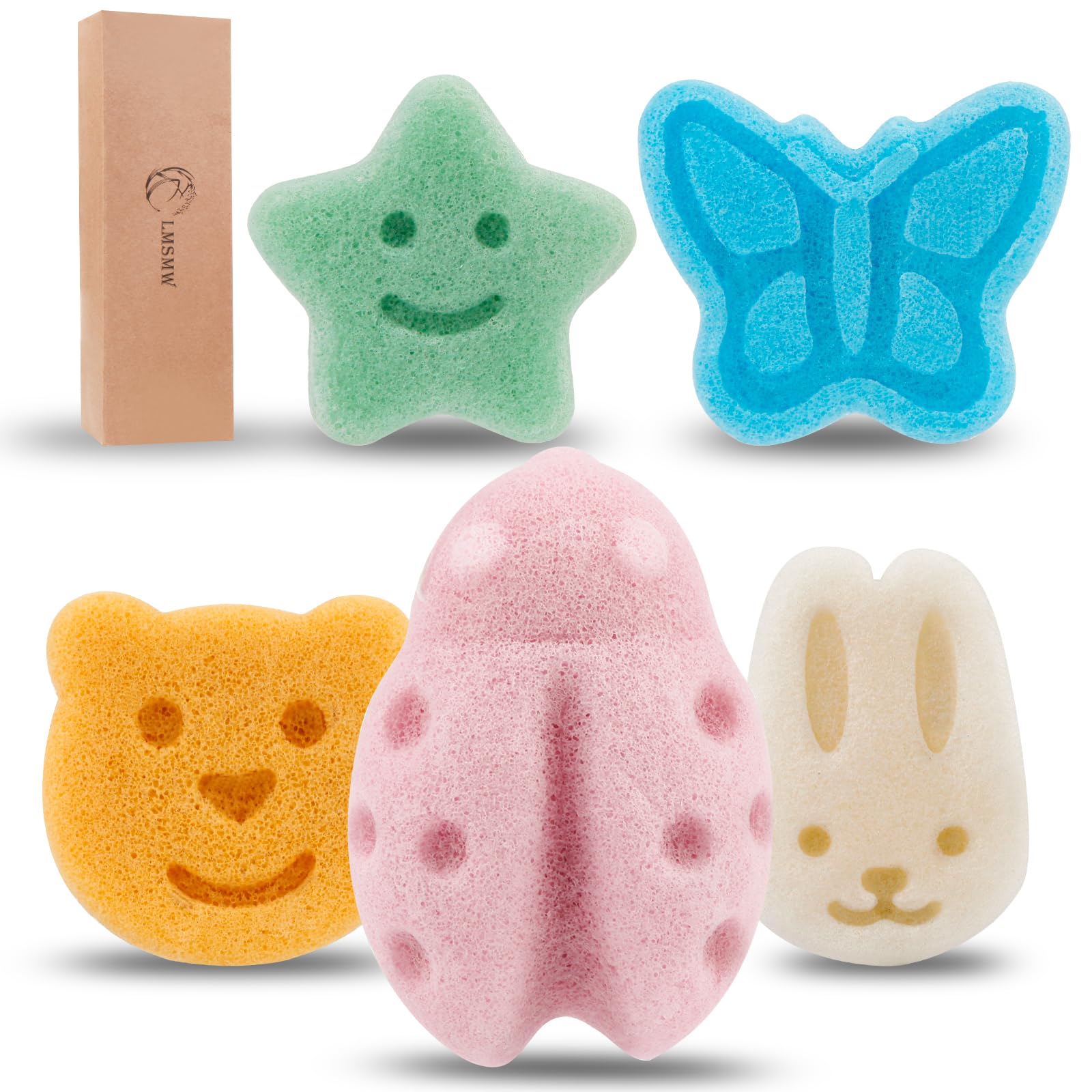 LMSMW Konjac baby sponge butterfly for gentle bath time play