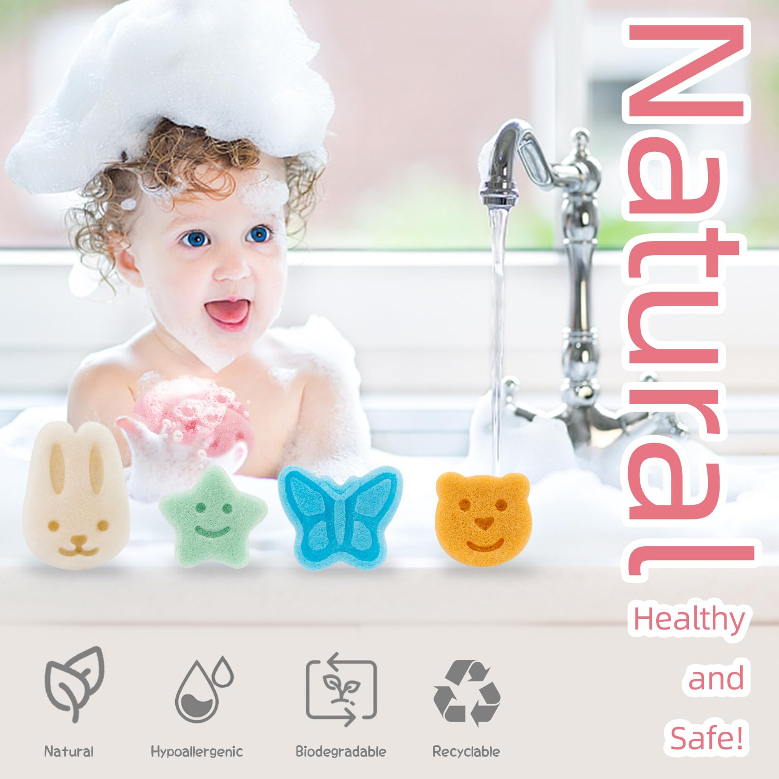 LMSMW Konjac baby sponge star for soothing rinses and imaginative baths