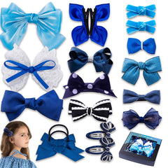 LMYMHMLM 18pcs blue hair bows with alligator clip for secure styling.