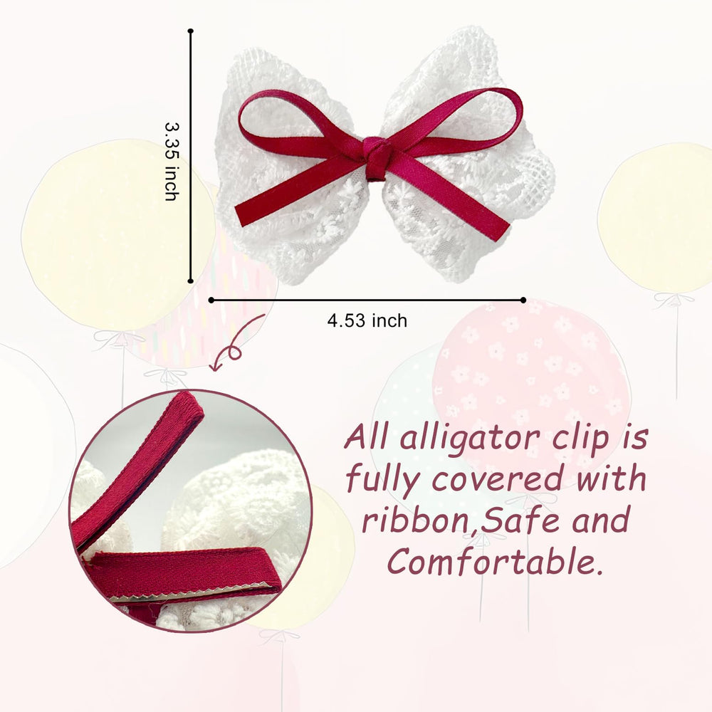 LMYMHMLM lace bows ideal for school days and photo shoots.