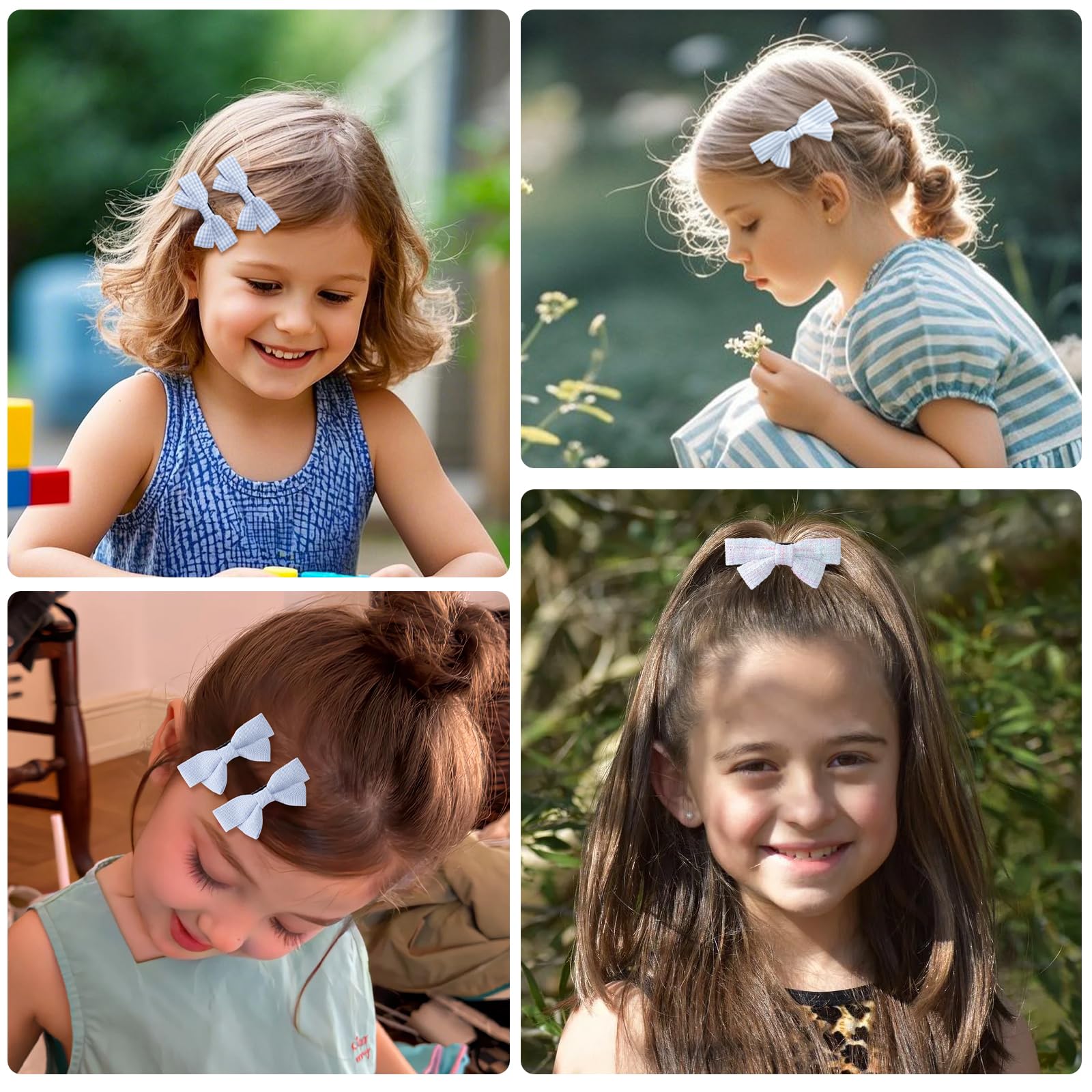 LMYMHMLM little girls bows closeup soft cotton linen fabric detail.