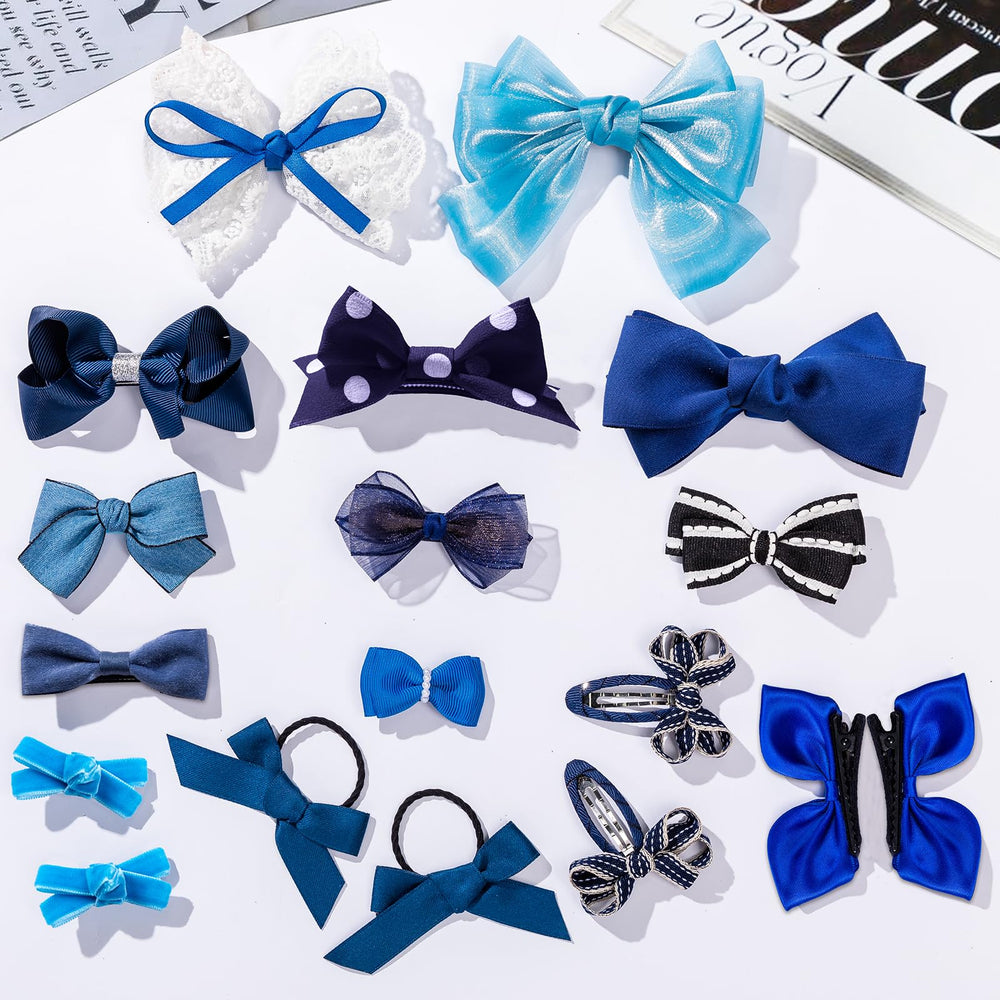 LMYMHMLM blue bows with non-slip alligator clips stay put.