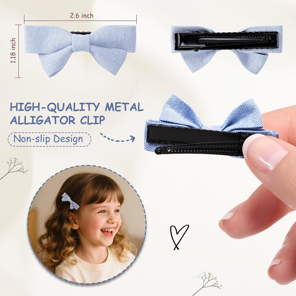 LMYMHMLM toddler bow clips 2.6 inches with smooth edges prevent scratches.