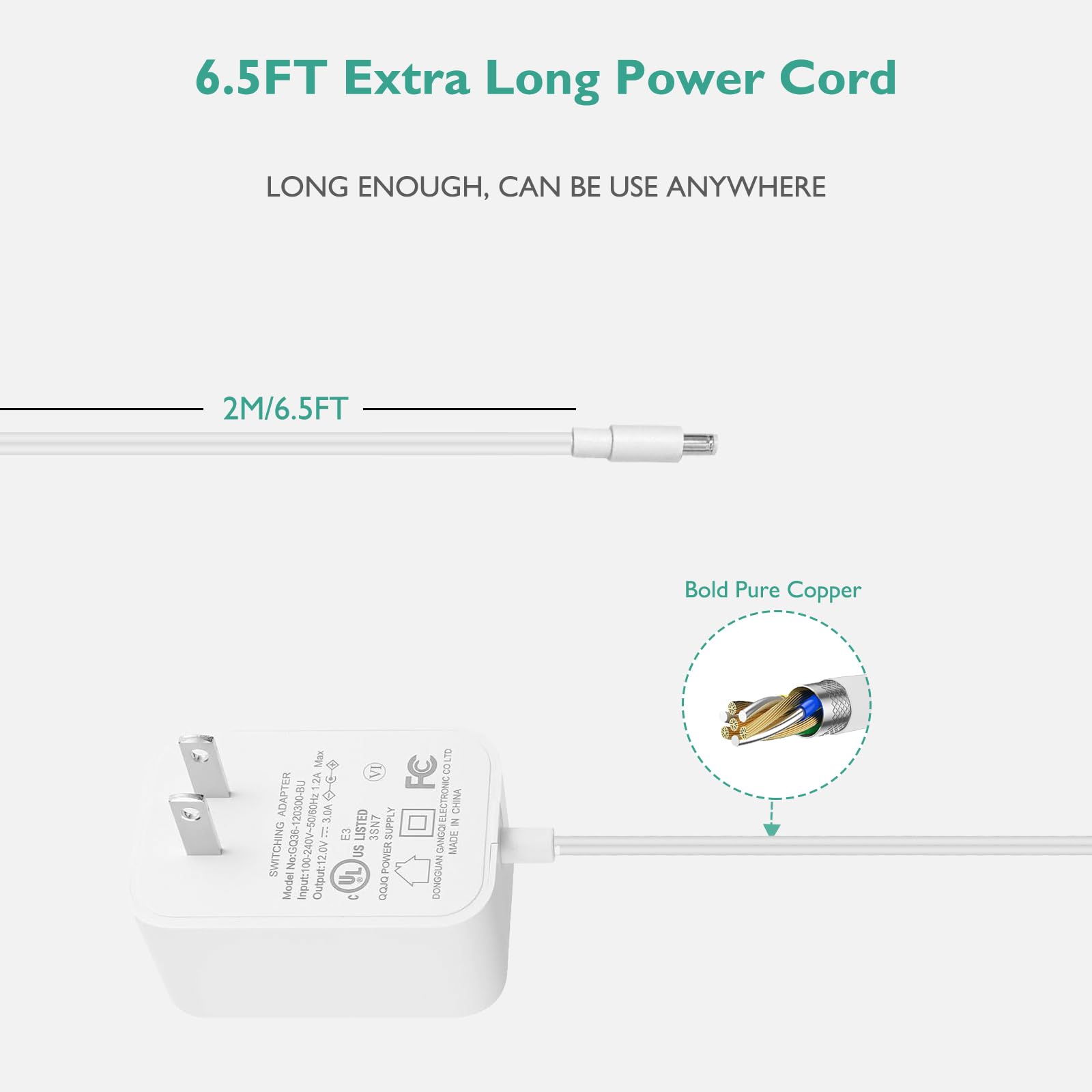 Lnauy 12V charger for Graco Sense2Soothe - connector close-up, secure plug and reliable power