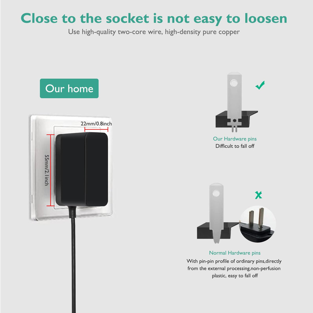 Lnauy power cord for VTech VM819 side view supports stable 5V charging.