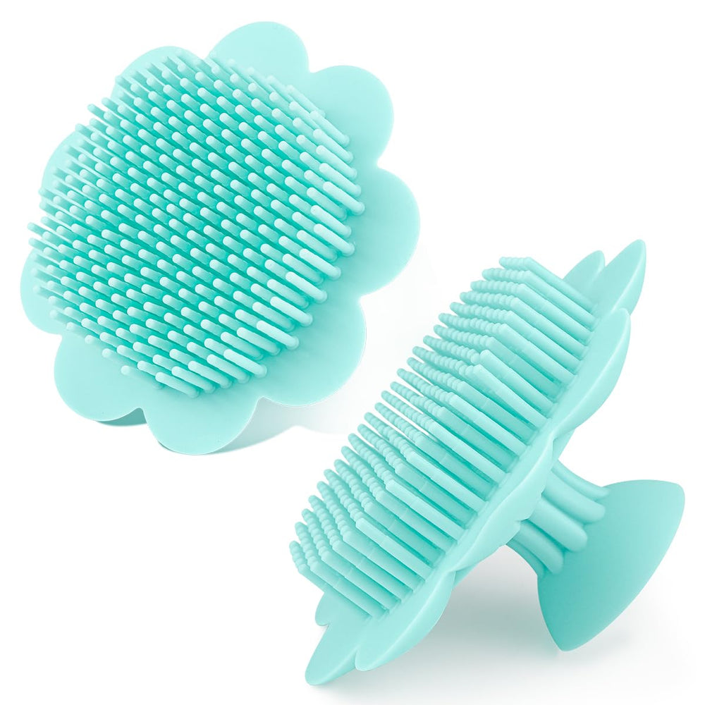 LNQ LUNIQI baby cradle brush green silicone for gentle scalp cleansing.