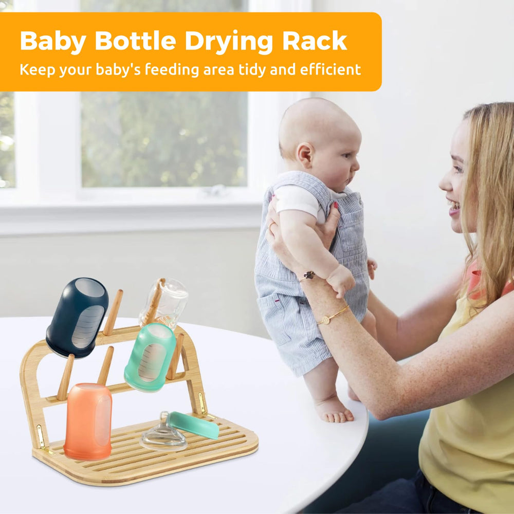 Lnrueg bamboo bottle rack showcasing spacious storage for bottles and accessories