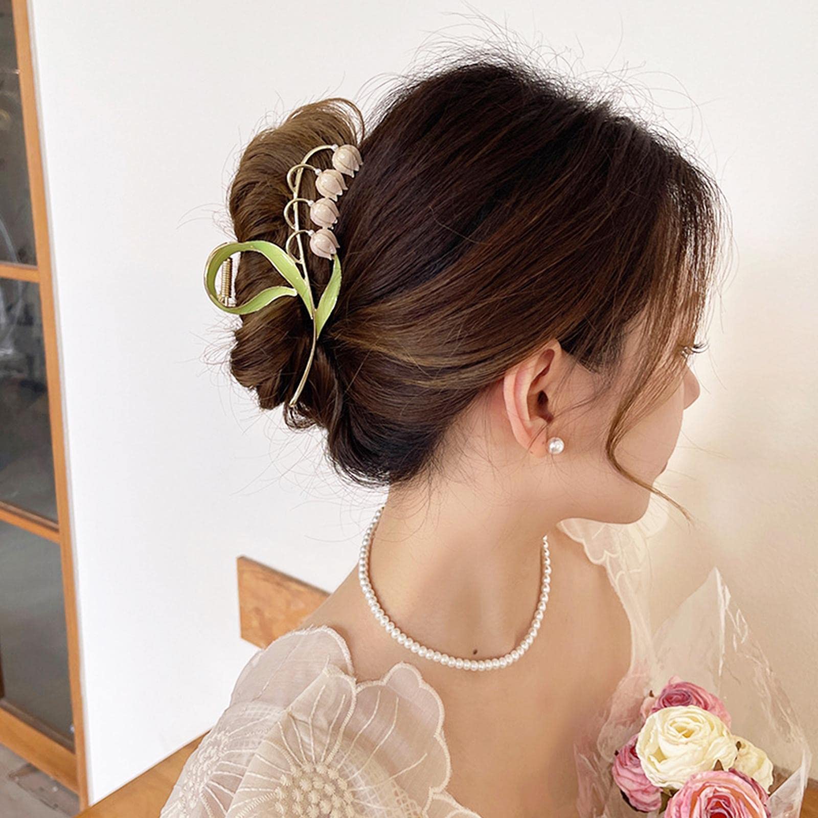 LNYMZD durable metal hair clip lily-valley for reliable hold.