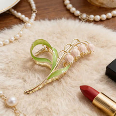 LNYMZD pink-gold hair clamp styling accessory elevates casual and formal looks.