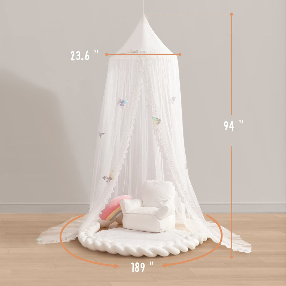 LOAOL Butterfly princess castle decor elevates fantasy-friendly nursery styling.