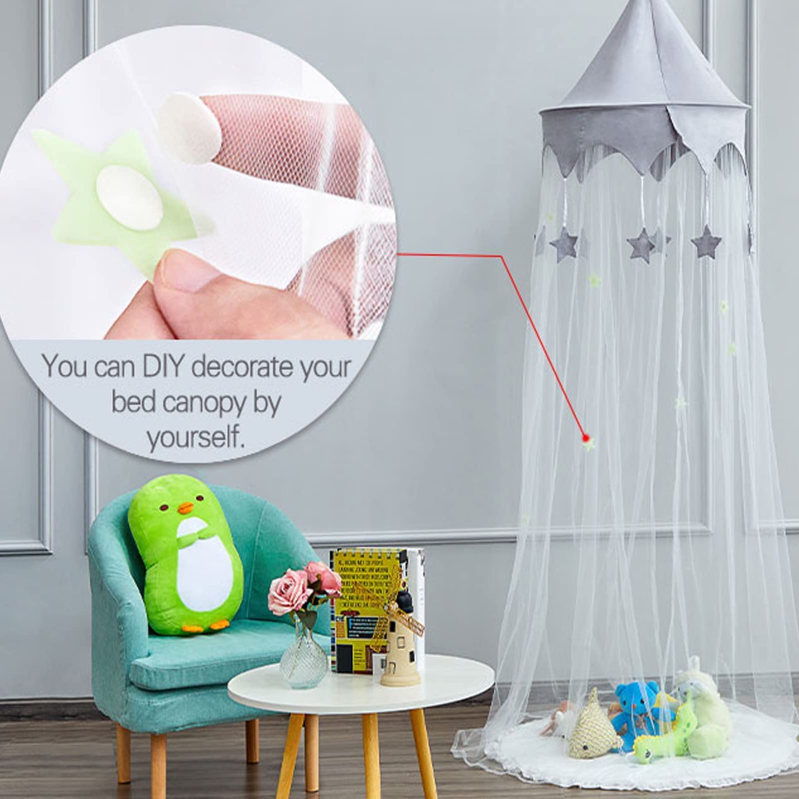 LOAOL soft breathable fabric drapes over bed creating a calm sleeping environment