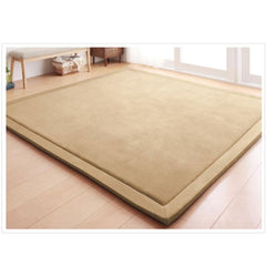 Loartee Coral Velvet Crawling Rug closeup shows plush fabric for gentle play and skin-friendly comfort.