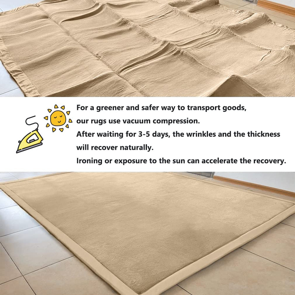 Loartee Coral Velvet Crawling Rug easy-clean surface ideal for busy families.