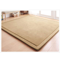 Loartee Coral Velvet Crawling Rug fabric close-up shows soft touch for kids.