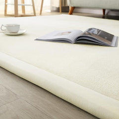 Loartee non-slip bottom rug beige prevents shifting during activity.