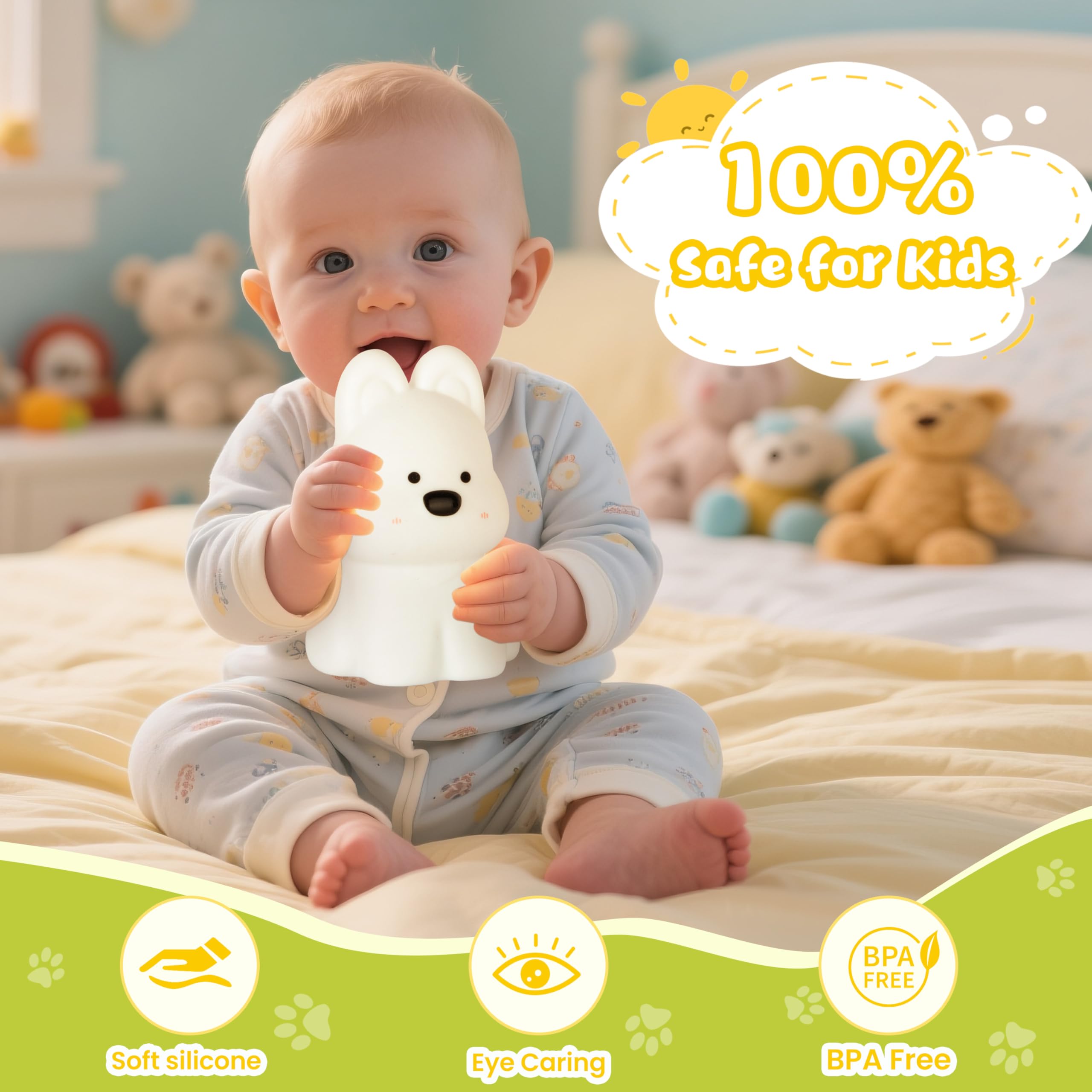 loatme Night Light for Kids color modes offer playful lighting for storytime