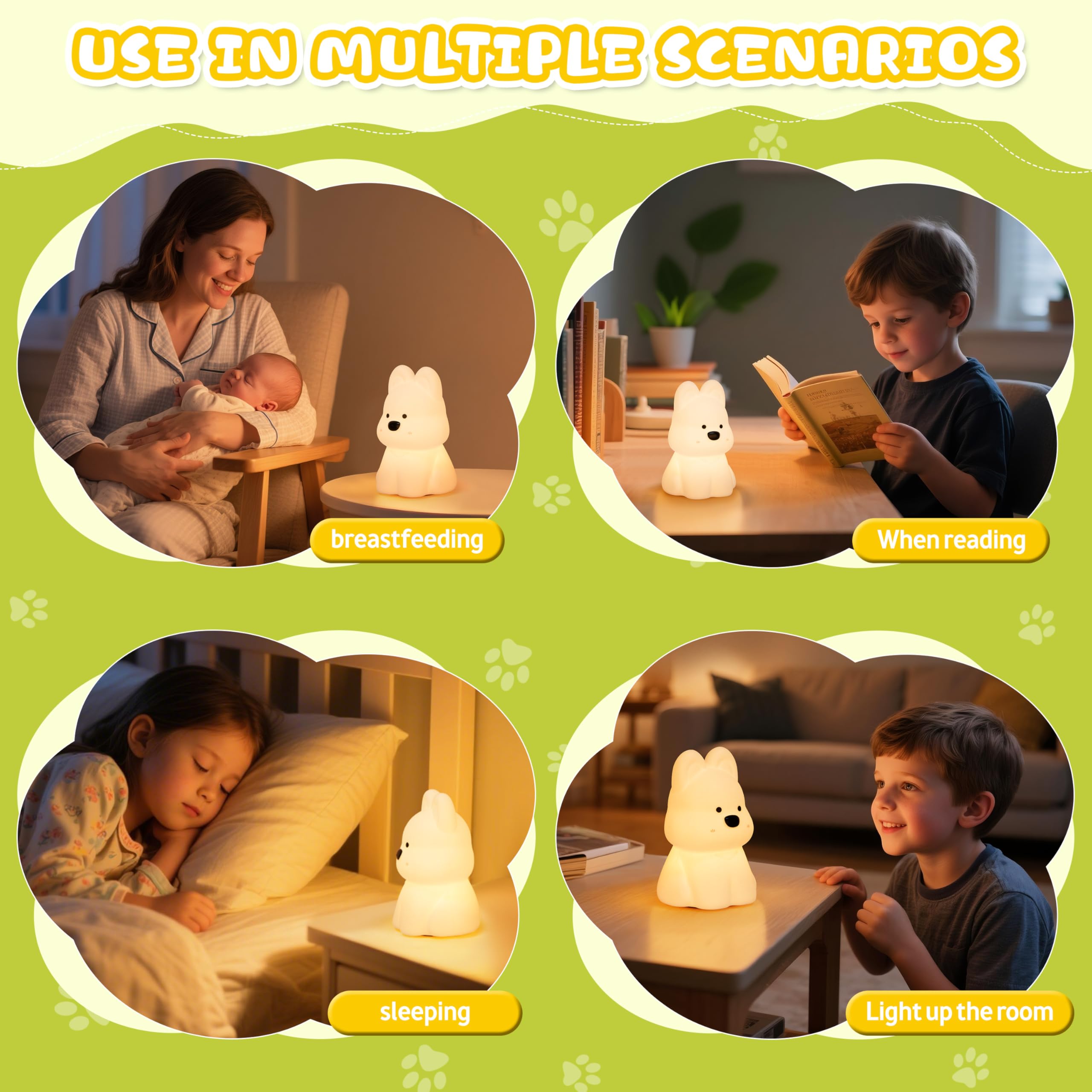 loatme Night Light for Kids soft silicone surface feels gentle in tiny hands
