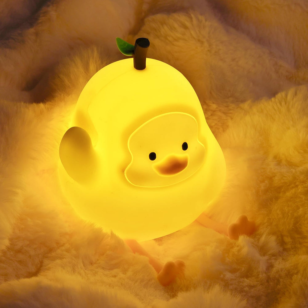 loatme night light kids yellow duck tap dimming control for safe brightness