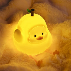 loatme night light kids yellow duck tap dimming control for safe brightness