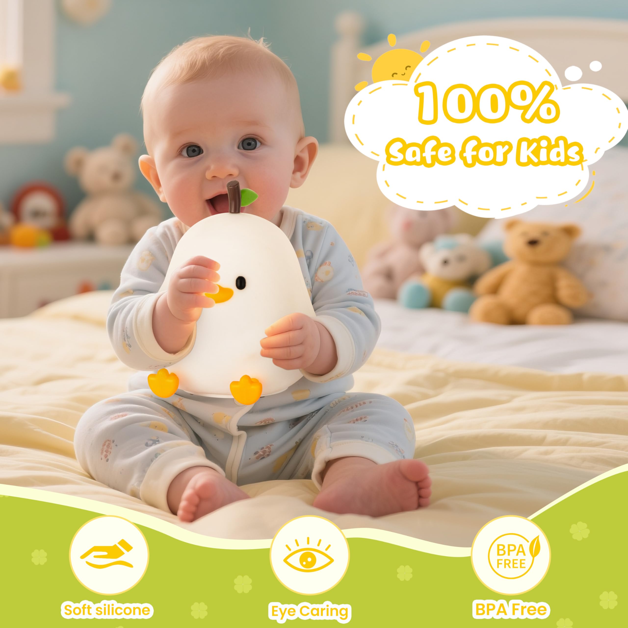 loatme night light touch-switch enables easy color changes at bedtime.