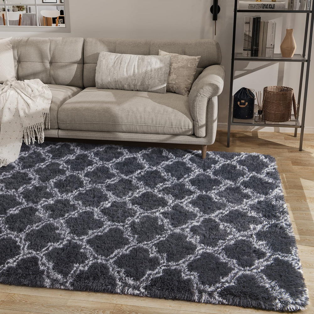LOCHAS Luxury Shag Rug machine-washable-care simplifies cleaning after spills