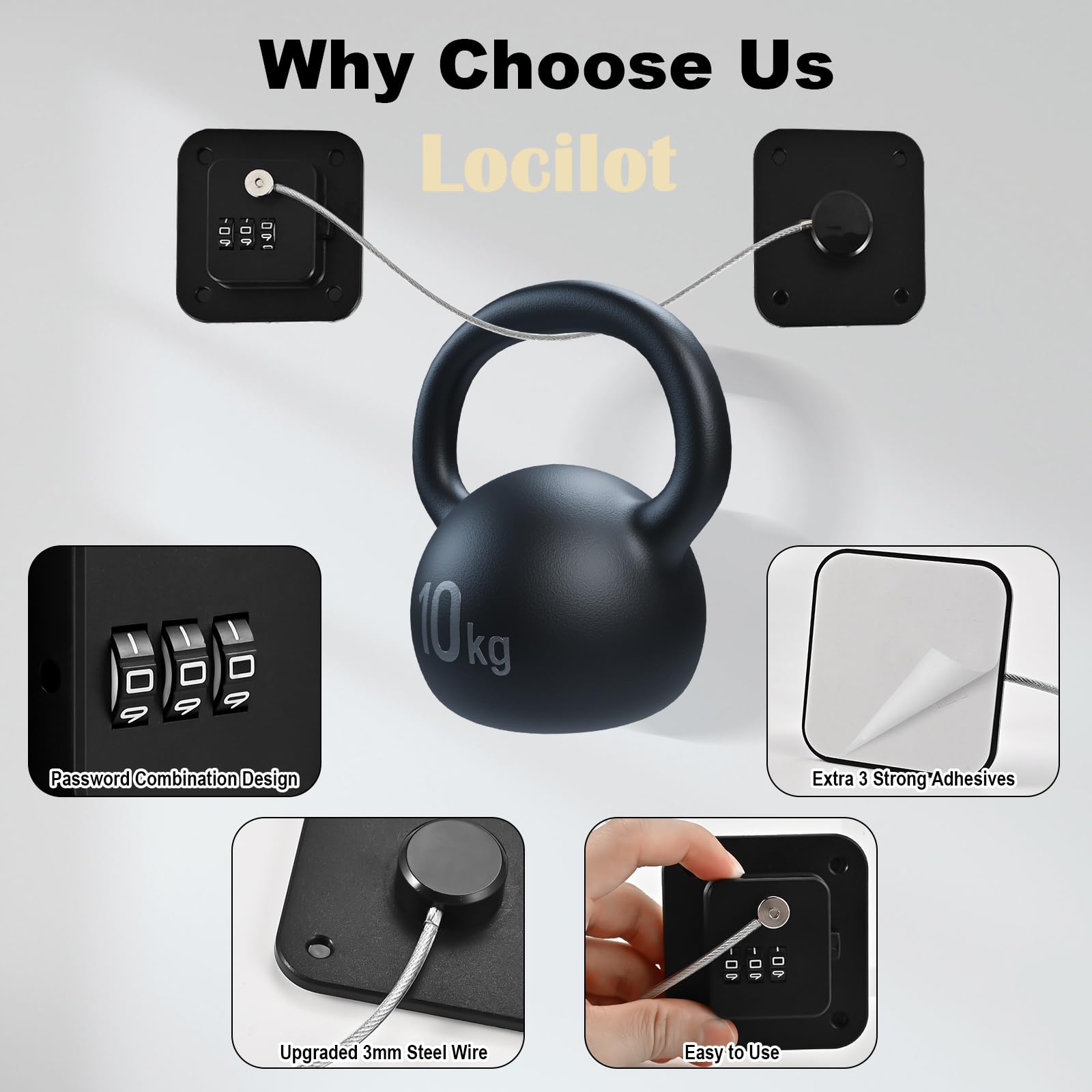 Locilot fridge lock base made of ABS, highlighting durable wear resistance.