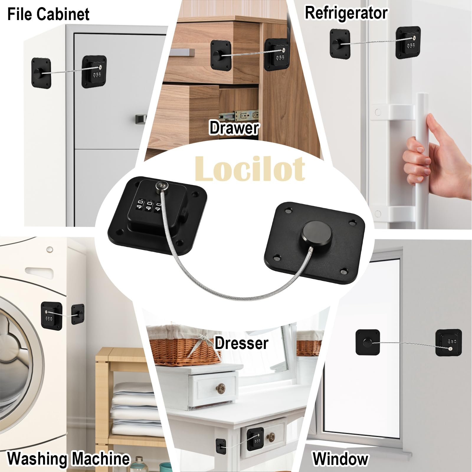 Locilot adhesive stickers demonstrate seamless attachment without visible marks.