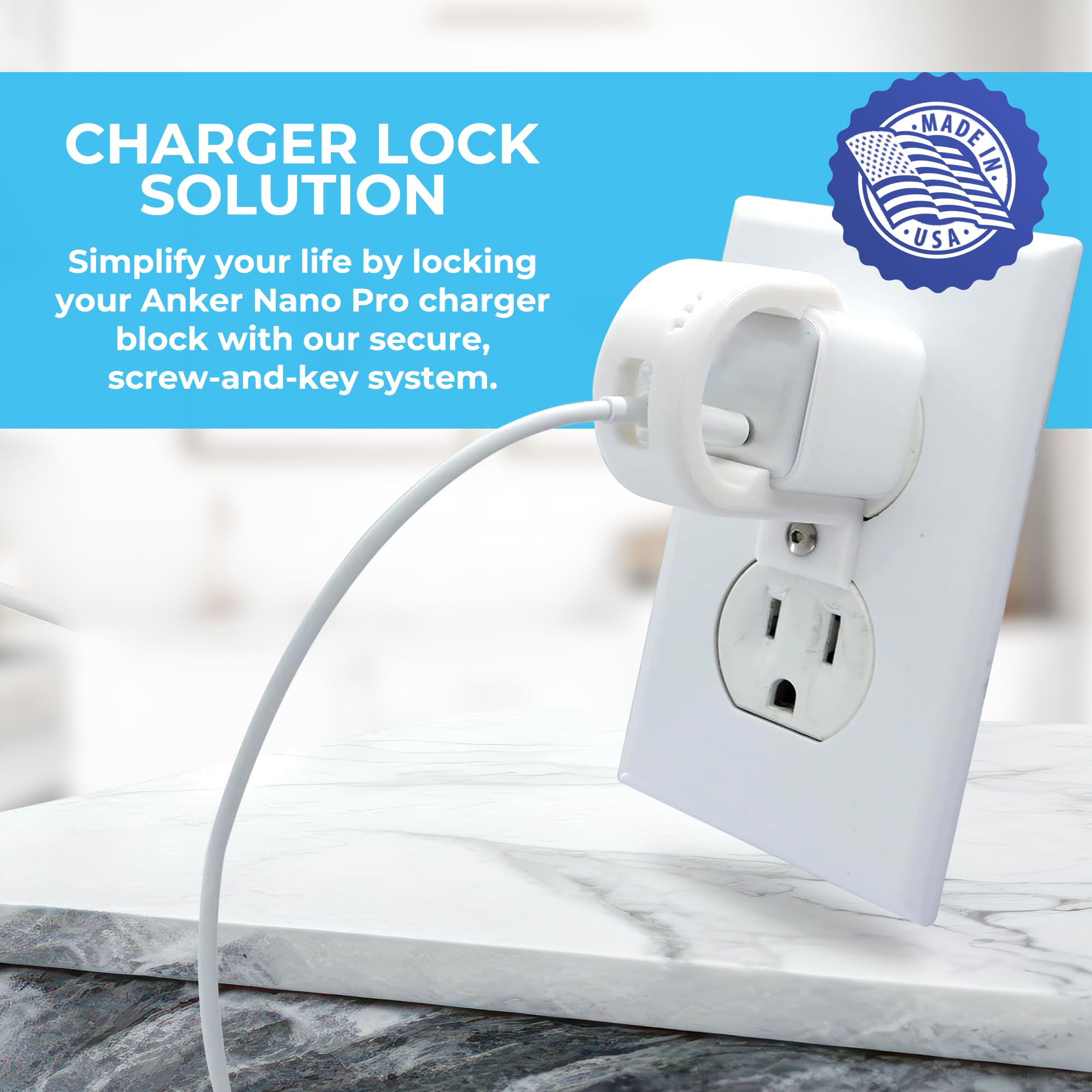 Lock Socket Charger Lock Original security screw detail enabling added protection