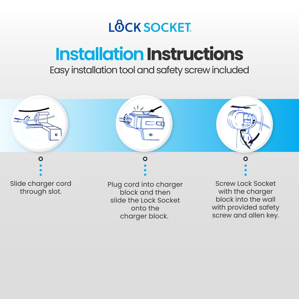 LOCK SOCKET childproof-safety helps prevent tampering by children and pets