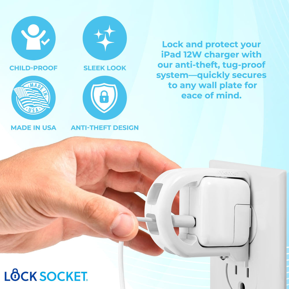 LOCK SOCKET easy-install illustrates quick setup with included hardware