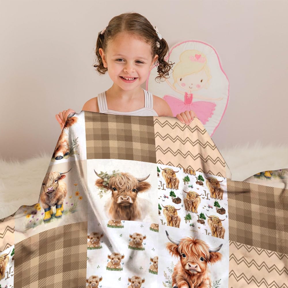Locobird Highland Cow Blanket used for cuddles and nap time comfort.
