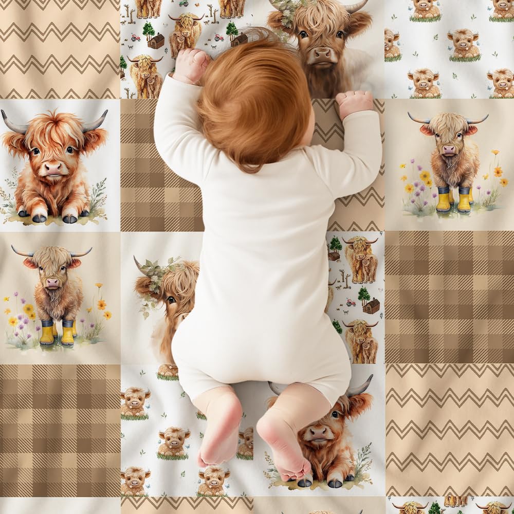 Locobird Highland Cow Blanket soft Minky fabric provides gentle touch for delicate skin.