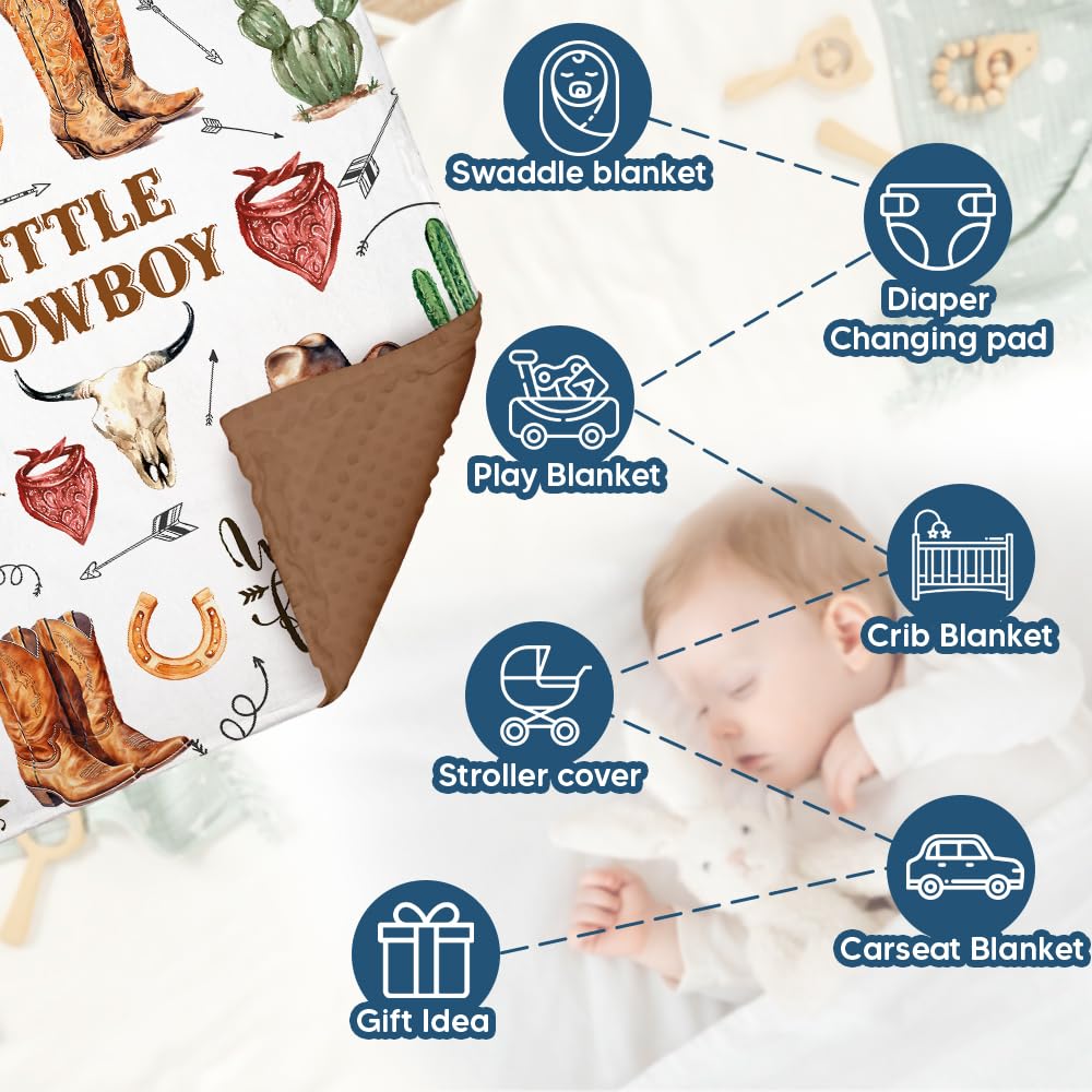 Locobird Western Baby Blanket 30x40 inches is perfect for swaddling and tummy time.