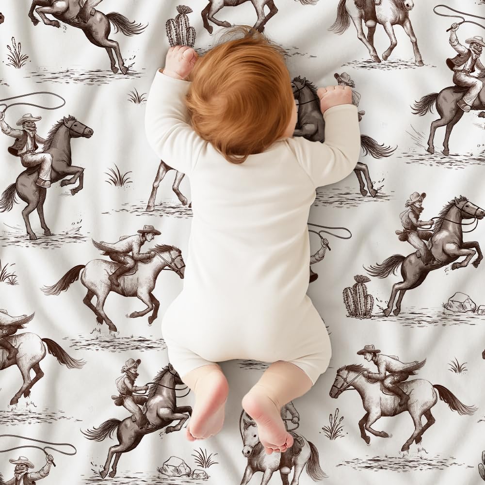 Locobird western baby blanket 30x40 inches fits swaddling and stroller rides.