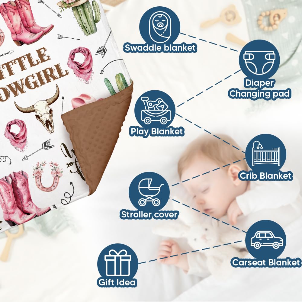 Locobird Western Baby Blanket 30x40 size ideal for swaddling and stroller warmth.