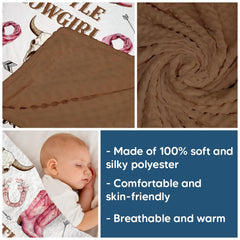 Locobird Western Baby Blanket dotted-back texture for extra warmth and nap comfort.