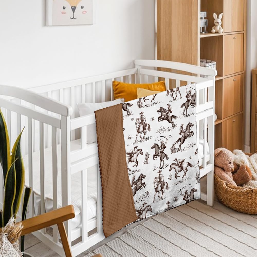 Locobird western baby blanket durable construction withstands frequent washes.