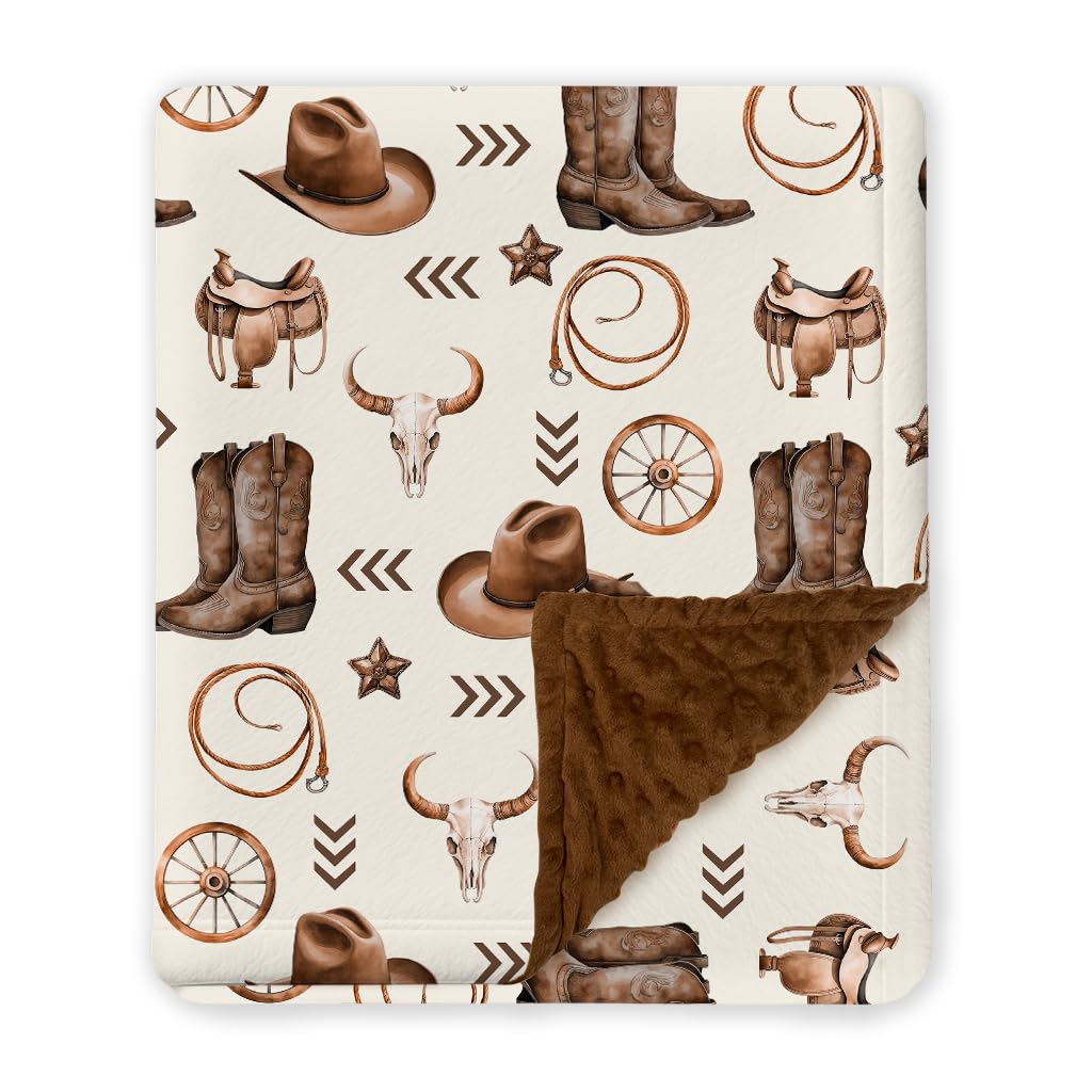 Locobird Western baby blanket with front pattern adds rustic charm and gentle warmth to a nursery