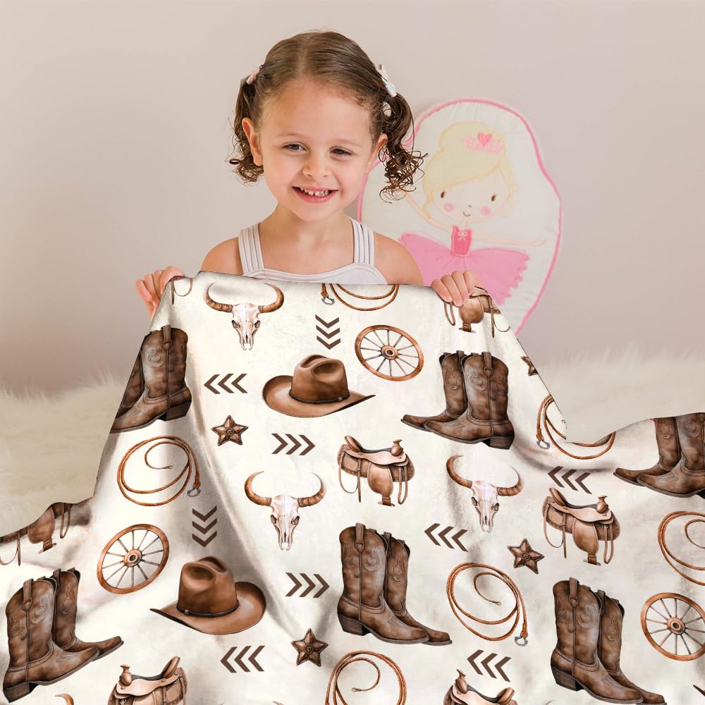 Locobird western baby blanket makes a gift-ready present for baby showers