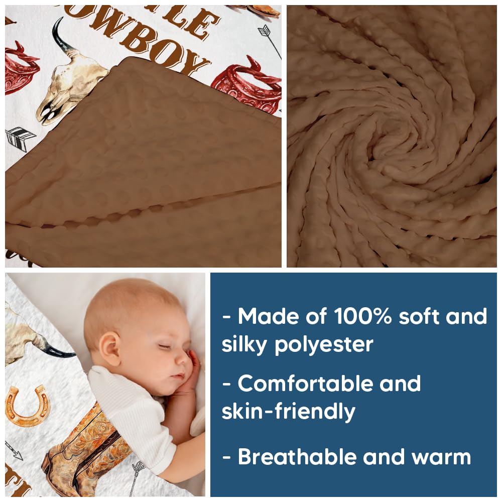 Locobird Western Baby Blanket minky fabric offers silky softness and gentle warmth.